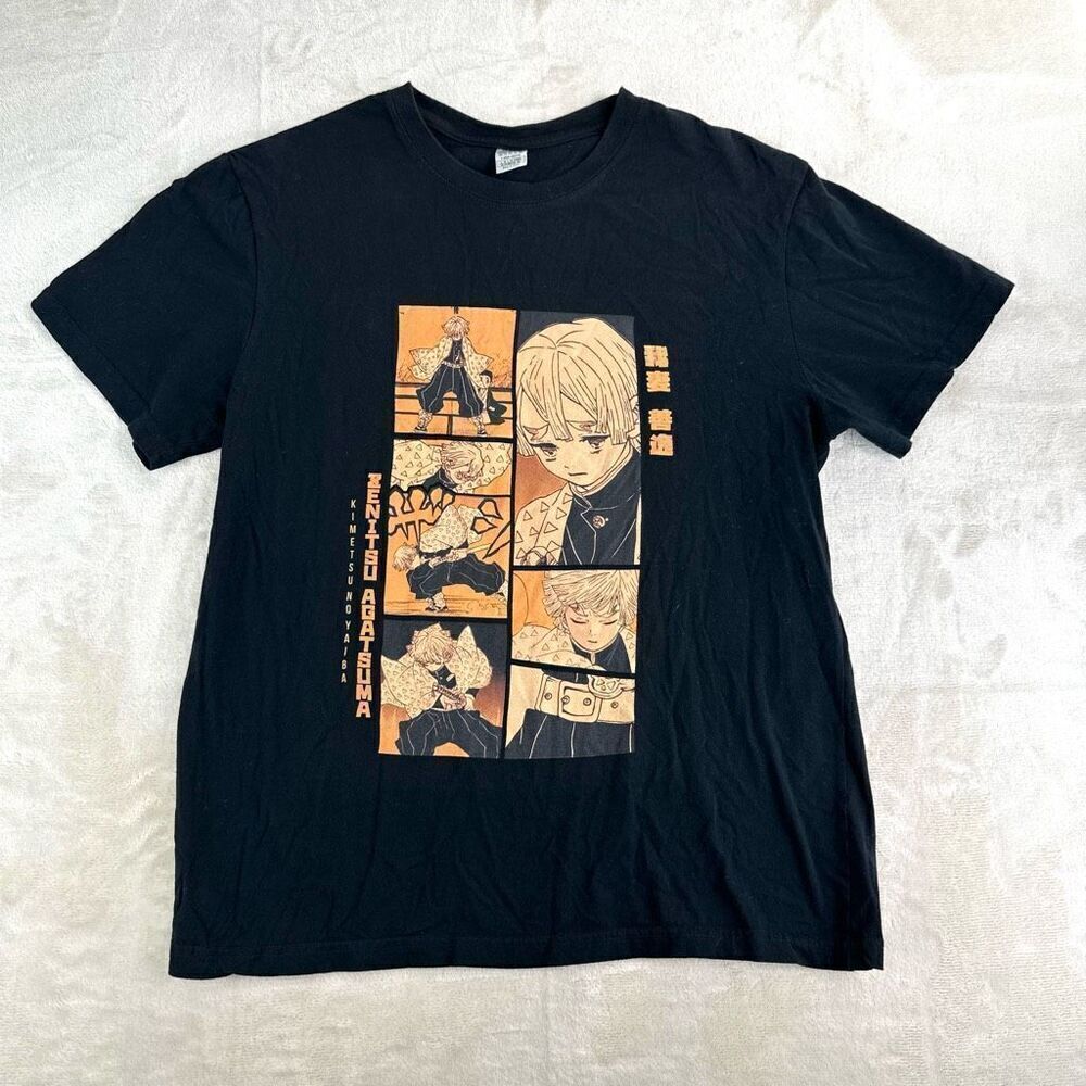 ZENITSU AGATSUMA | HEROES Shirt Adult M Black Comic‎ Graphic Tee Anime Art